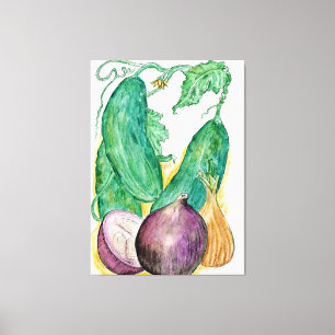 Onions and Cukes on Canvas