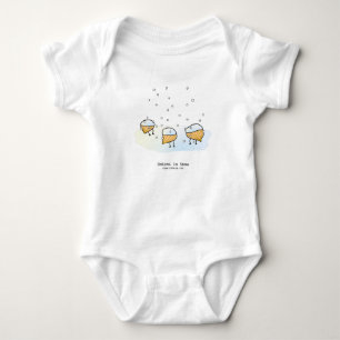 Onions in snow baby bodysuit