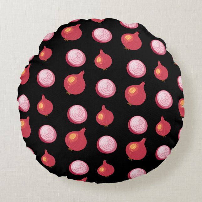 Onions Round Pillow (Front)