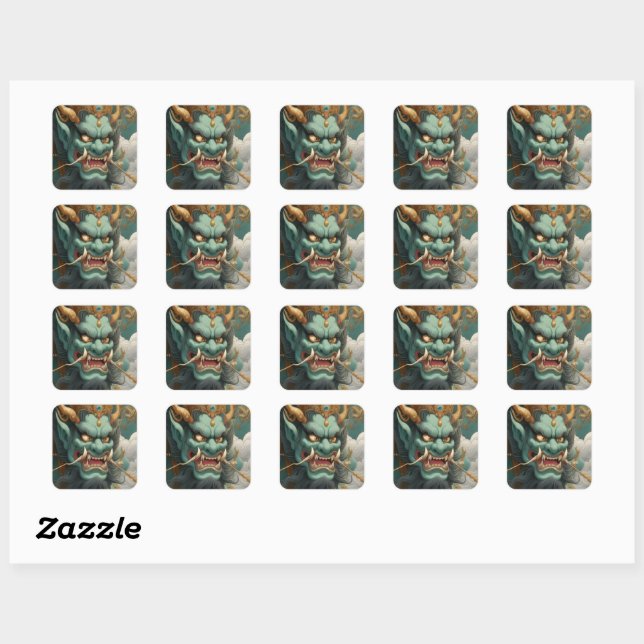 Oni's Wrath Square Sticker (Sheet)