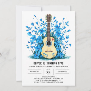 Online Acoustic Guitar Boy Birthday Invitation