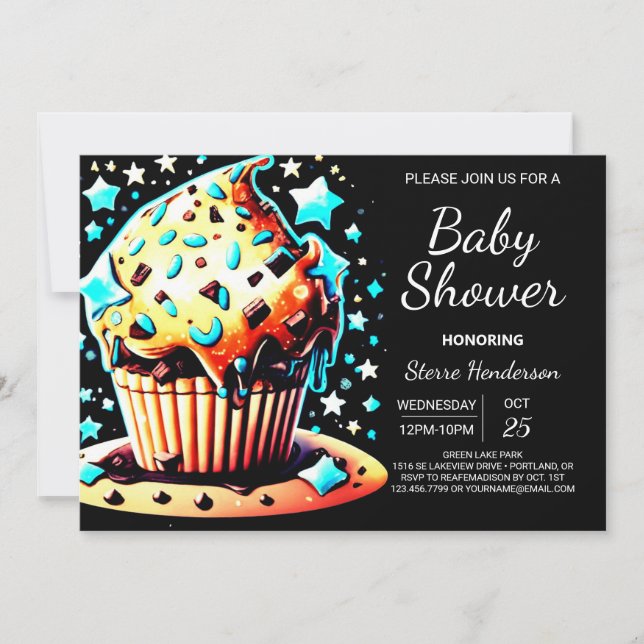 Online Bohemian Custom Muffin Boy Baby Shower Invitation (Front)