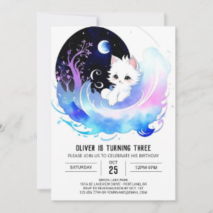 Online Cat Enchanted Birthday Invitation