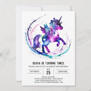 Online Custom Unicorn Digital Birthday Invitation