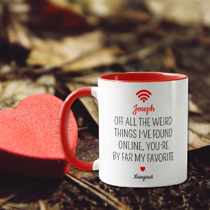 Online Dating Couple Valentine´s Day Red Mug