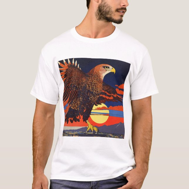 Online Exclusive: Hiroshi Nagai's Hawk Skyline Art T-Shirt (Front)