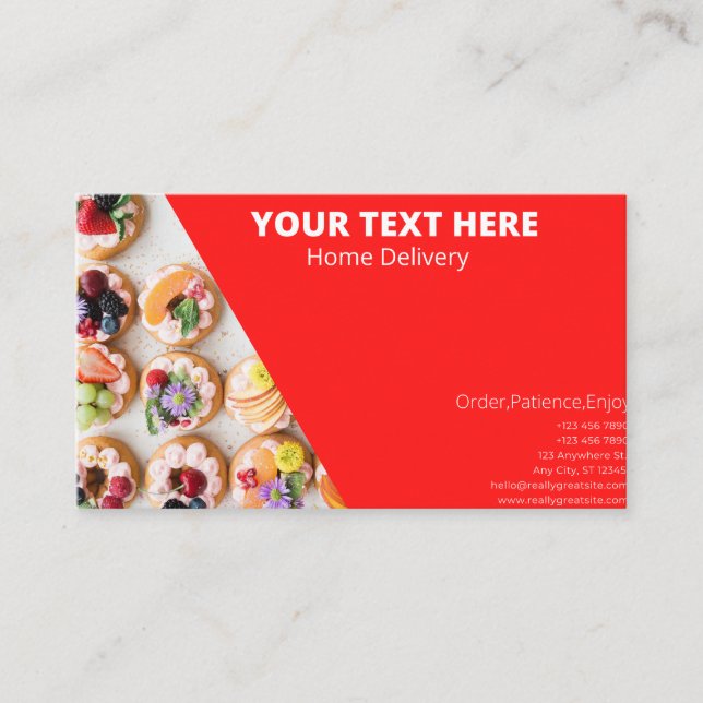 Online food business card. business card (Front)