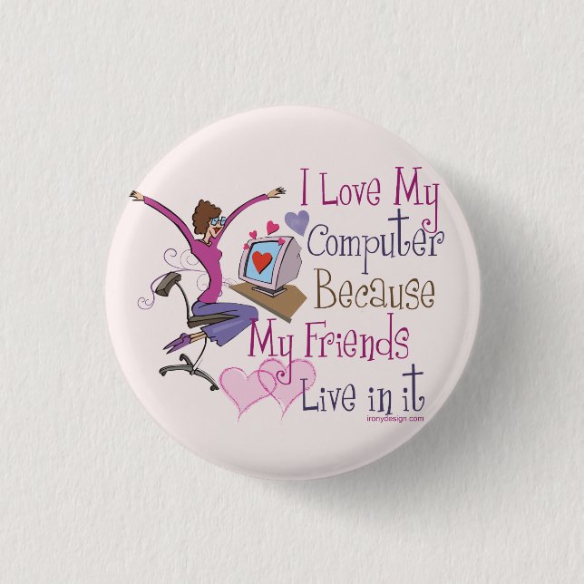 Online Friends 1 Inch Round Button (Front)