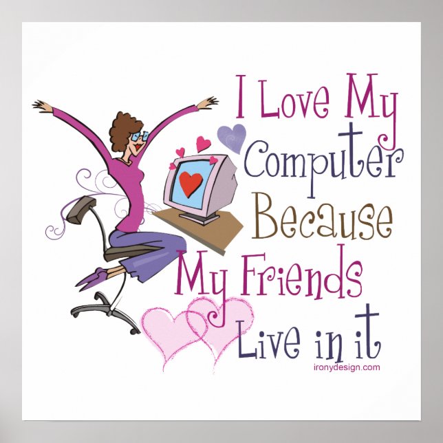 Online Friends Poster Print (Front)