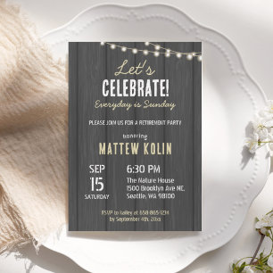 Online Funny Rustic Lantern Photo Retirement Party Invitation