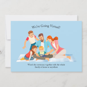 Online Graduation Ceremony Blue Invitation