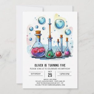 Online Mad Scientist Chemistry Birthday Invitation