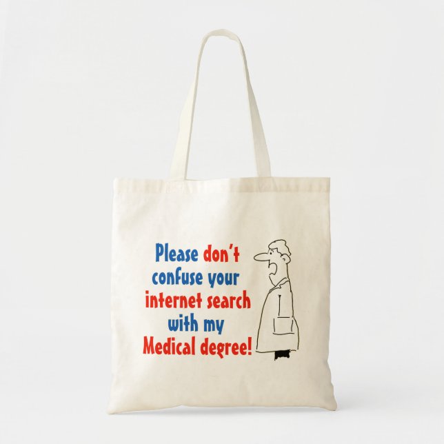 Online Medical Diagnosis and a Qualified Doctor Tote Bag (Front)