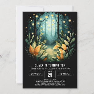 Online Pine Trees Woodland Birthday Invitation