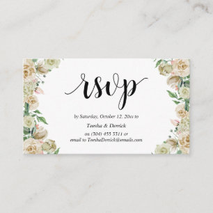 Online RSVP, Modern Dusk Florals  Enclosure Card