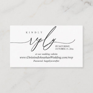 Online RSVP, Modern Simple Black Calligraphy Enclo Enclosure Card