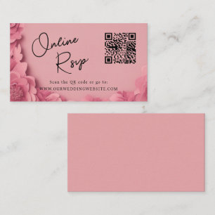 Online RSVP QR Code barbiecore wedding website Business Card