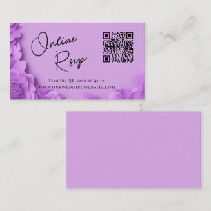 Online RSVP QR Code barbiecore wedding website Business Card