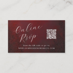 Online RSVP QR Code theatrical ornamental wedding Business Card