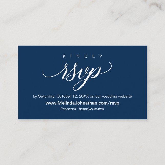 Online RSVP website respond, wedding Enclosure Card (Front)