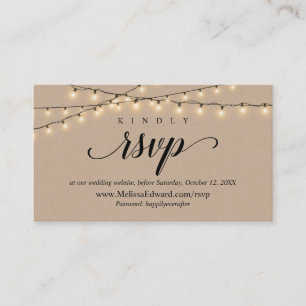 Online RSVP website, String Lights Kraft Enclosure