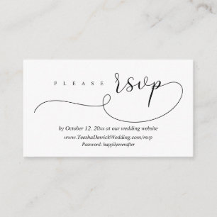 Online RSVP Wedding Reply, Modern Minimalist  Encl Enclosure Card