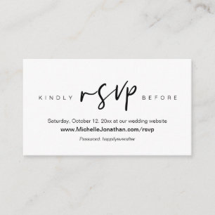 Online RSVP, Wedding website, Password, Reminder Enclosure Card