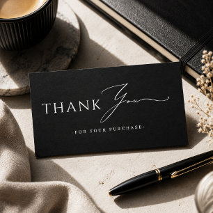 Online Store Thank You QR Code website Black Business Card