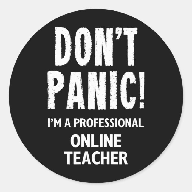 Online Teacher  Classic Round Sticker (Front)