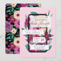 Online Video Chat Floral Phone Texting Baby Shower