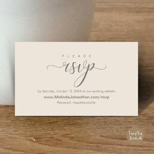 Online Wedding RSVP respond, elegant Enclosure Card