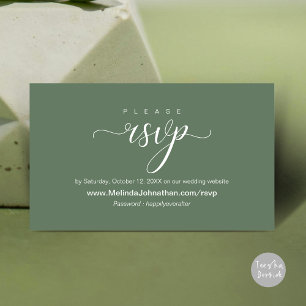 Online Wedding RSVP respond, elegant Enclosure Card