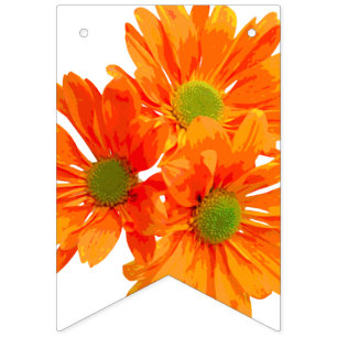Only 3 Gerbera Blossom + your backgr. & ideas Bunting Flags