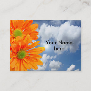 Only 3 Gerbera Daisy Blossoms + your text & ideas Business Card