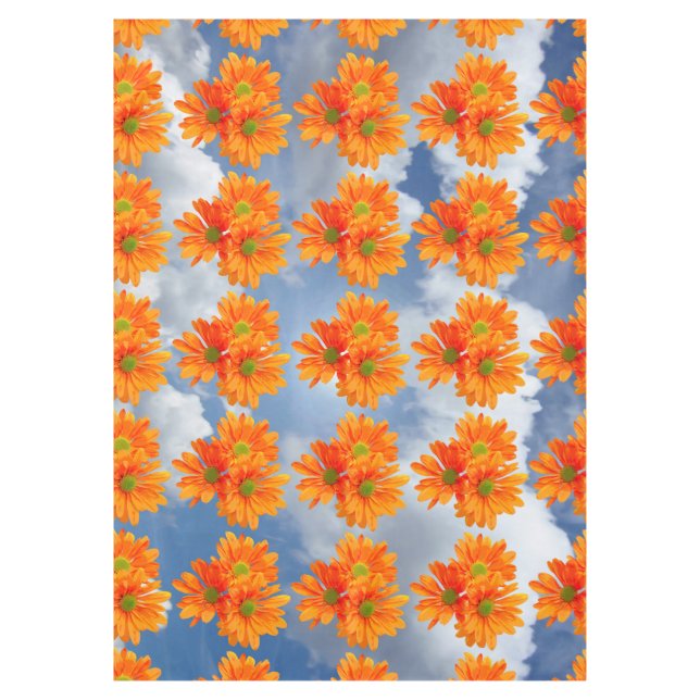 Only 3 Gerbera Daisy Blossoms + your text & ideas Tablecloth (Front)