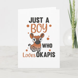Only A Boy Of Okapis Loves - Waldgiraffe Zebra Card