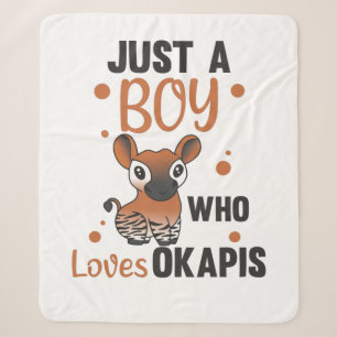 Only A Boy Of Okapis Loves - Waldgiraffe Zebra Sherpa Blanket