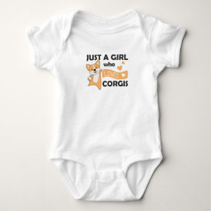 Only A Girl Corgis Loves Kawaii Dog Corgi Baby Bodysuit