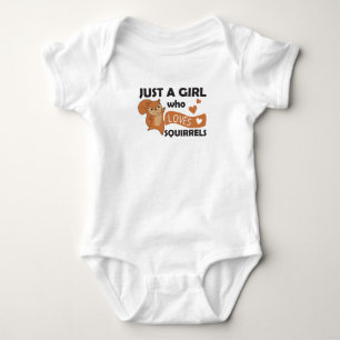 Only A Girl Loves The Squirrel - Sweet Animals Baby Bodysuit