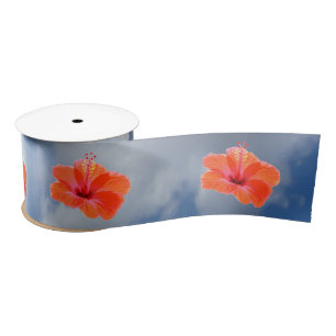 Only a Hibiscus Blossom + your text & ideas Satin Ribbon