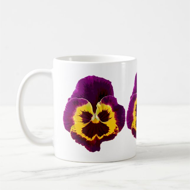 Only a Pansy Blossom + your text & ideas Coffee Mug (Left)