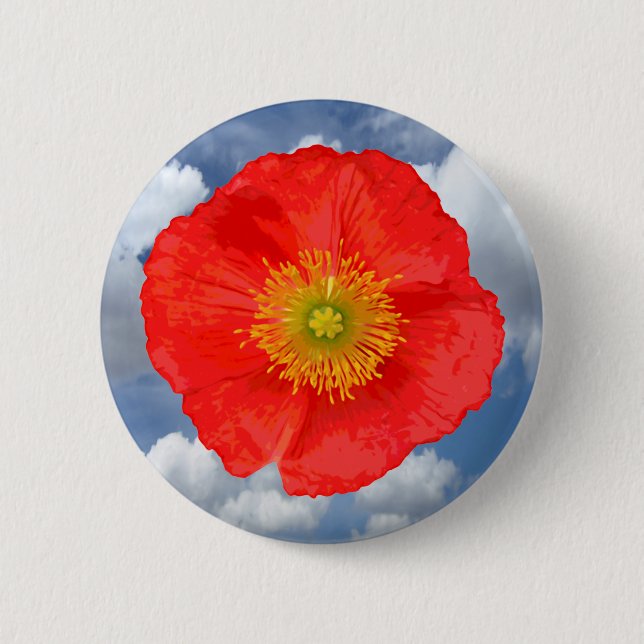 Only a Poppy Blossom + your text & ideas 2 Inch Round Button (Front)