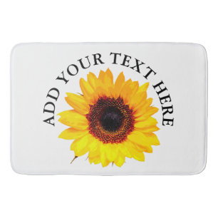 Only a Sunflower Blossom + your text & ideas Bath Mat