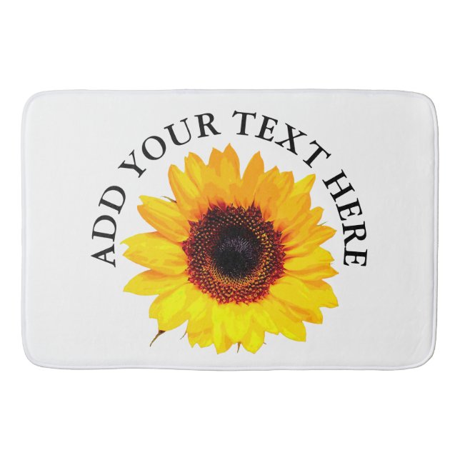 Only a Sunflower Blossom + your text & ideas Bath Mat (Front)