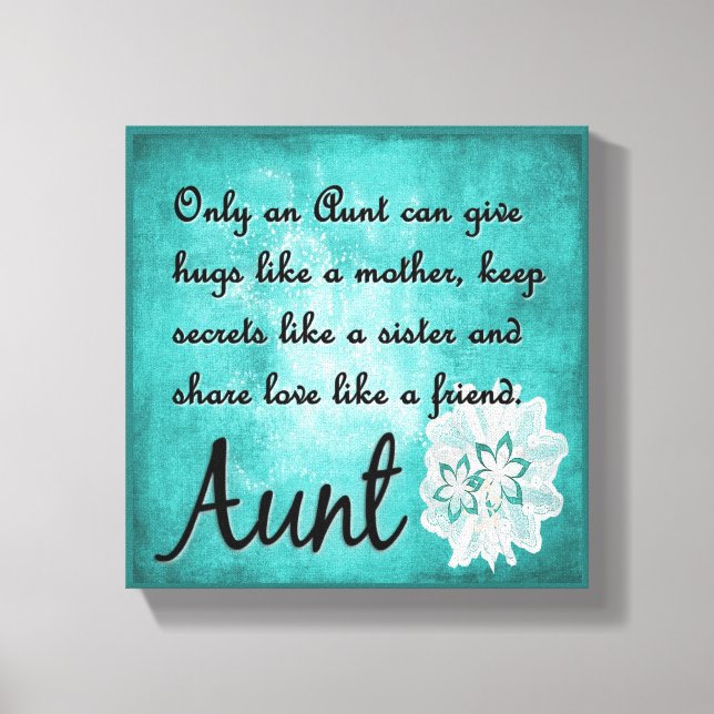 Only an Aunt Canvas Wall Decor (Front)