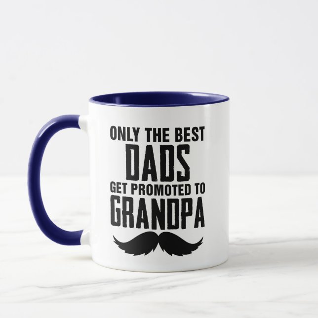 Only Best Dads Get Promoted to Grandpa Coffee Mug (Left)