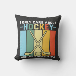 Only Care About Hockey Throw Pillow