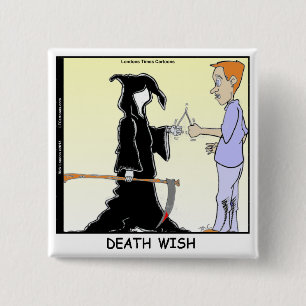 Only Chickens Fear The Reaper Funny 2 Inch Square Button