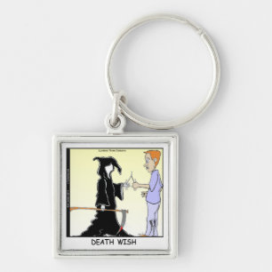 Only Chickens Fear The Reaper Funny Keychain