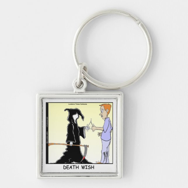 Only Chickens Fear The Reaper Funny Keychain (Front)